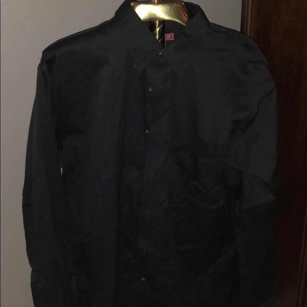 Textured Black DRESS SHIRT